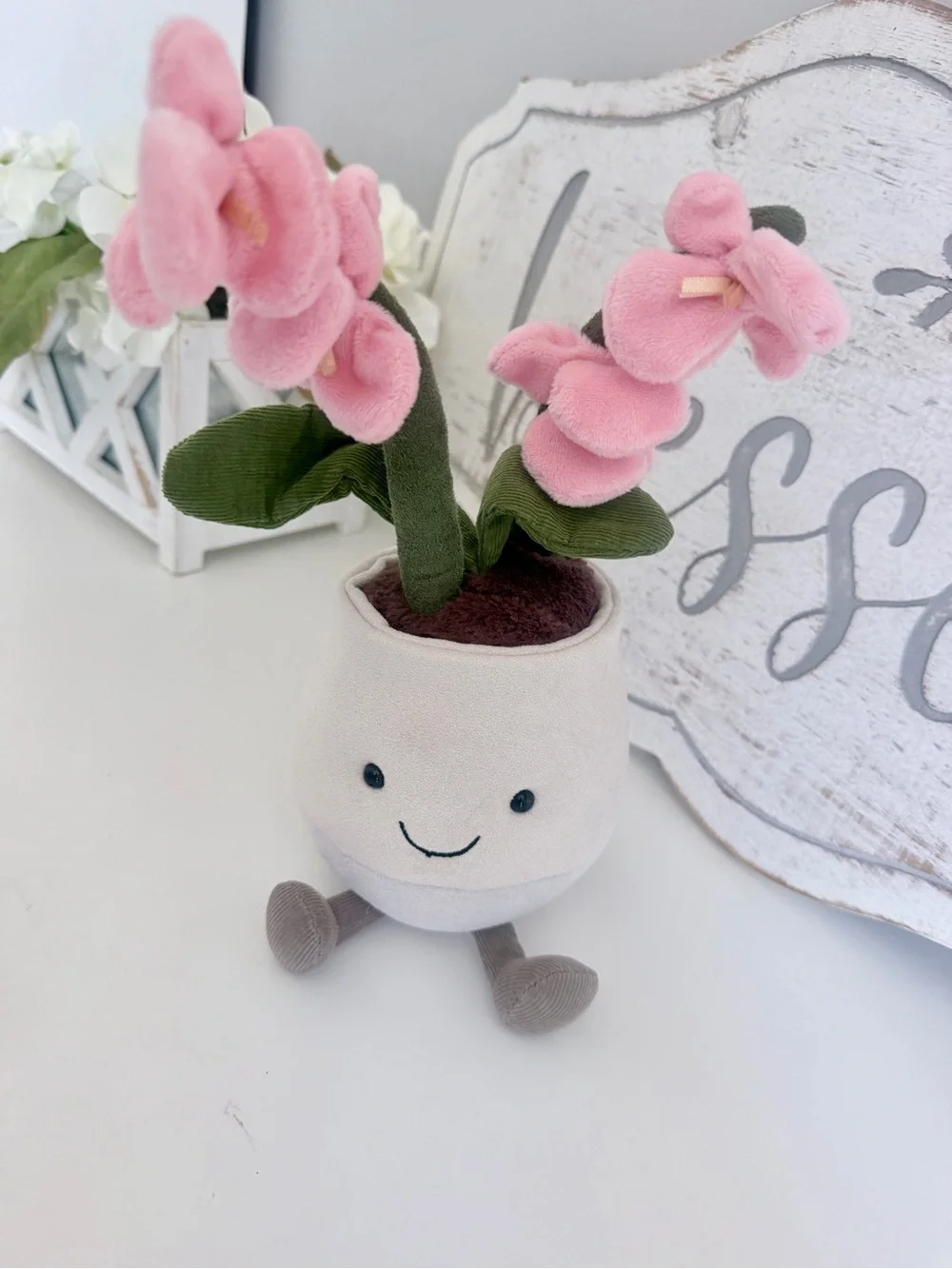 Jellycat Amuseables Pink Orchid + Dust Bag! AUTHENTIC BNWT!